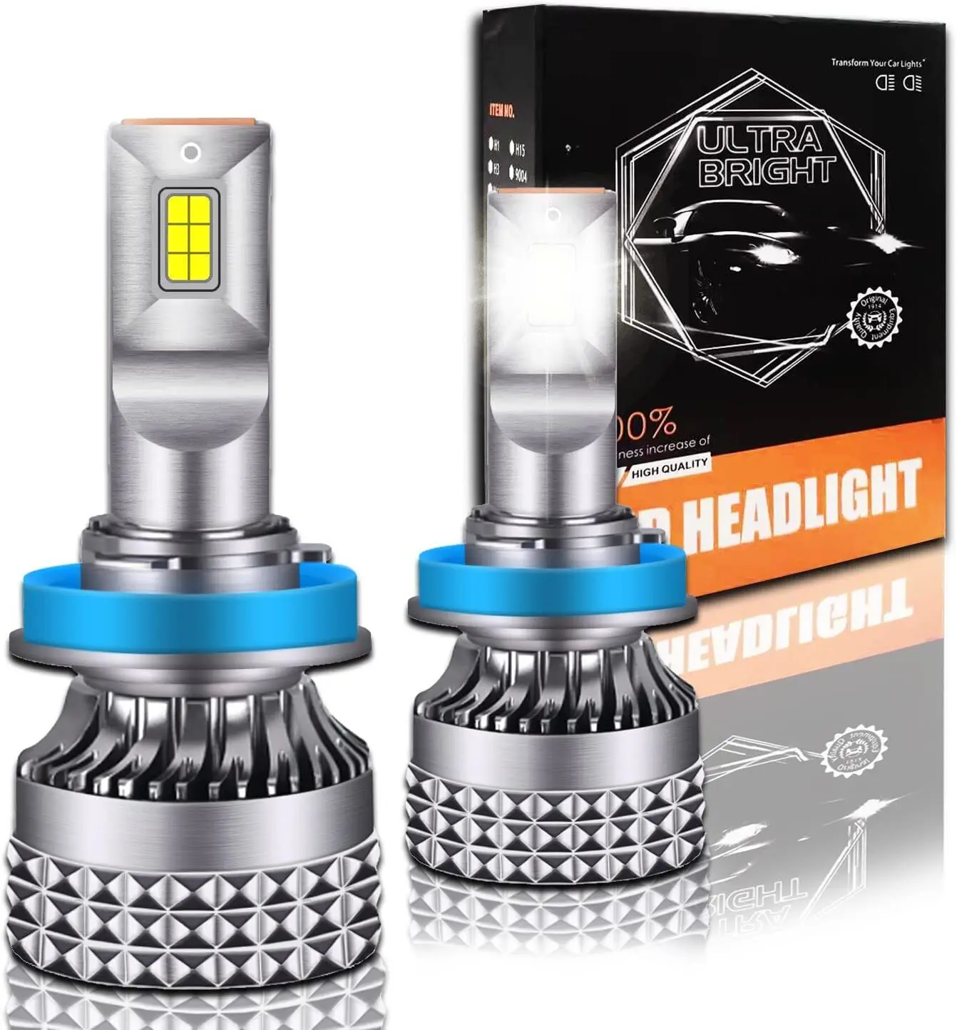 

Treeligo 2PCS 6000K 4500LM LED Headlight Bulbs Automotive Penetration Fog Lamp Bulb 36W High Power H11 H8 H9 Car Lights Adapter