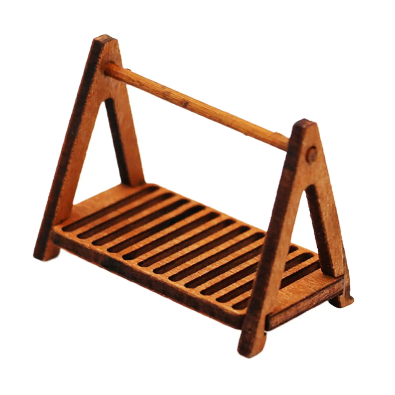 1/12 Scale Shelves Dollhouse Wooden Storage Rack Single Layer Handpainted