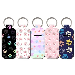 Cute Animal Cat's Claw Lip Balm Holder Keychain Clip On Lipstick Sleeve Holder Bag Charm Keyring Travel Accessory Girl Gifts 1pc