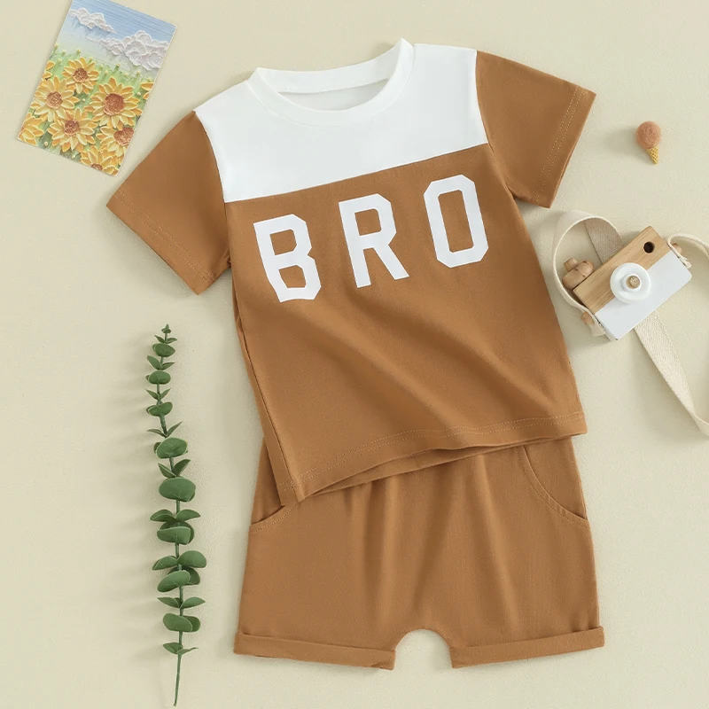 

Toddler Boy Clothes Letter Printed Short Sleeve T Shirt Top Shorts Set Baby Summer Outfit