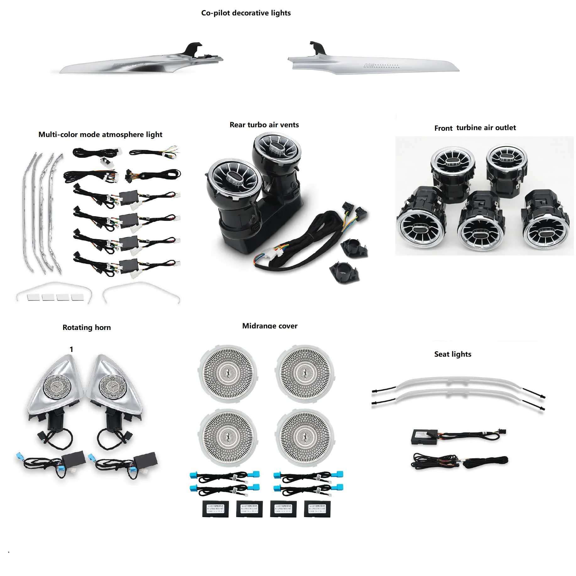 

For UPsztec Ambient Light Is Suitable For Mercedes-Benz GLC X253 C W205 2015-2022 Interior Dashboard LED Ambient Light
