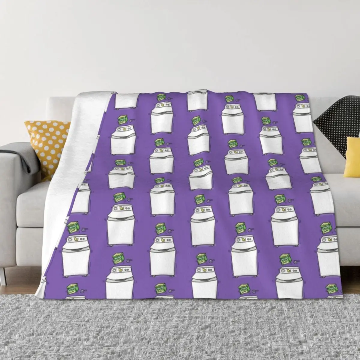 

Cute funny washing machine laundry cartoon illustration Throw Blanket Soft Baby Decoratives Blankets