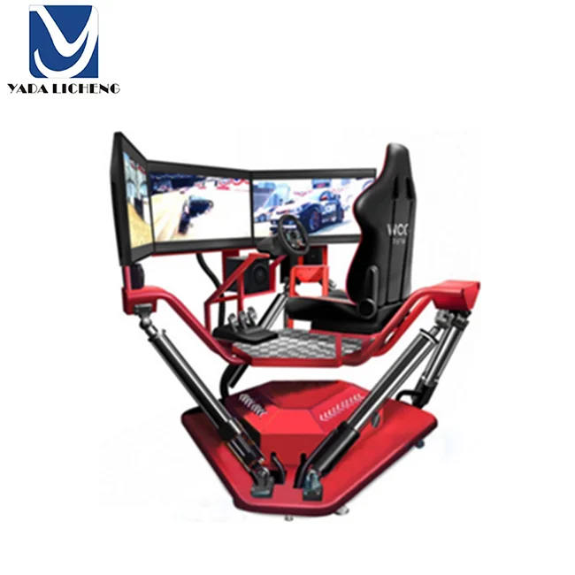 Simulador de carreras VR de 3 pantallas, cabina de cabina, juego de máquina de coche, máquina de juego F1, estimula el simulador F1, otros productos para parque de atracciones