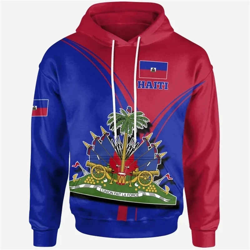 Tessffel Country Emblem Flag Caribbean Sea Haiti Island Retro Pullover Men/Women Tracksuit Hoody 3Dprint Streetwear Hoodies