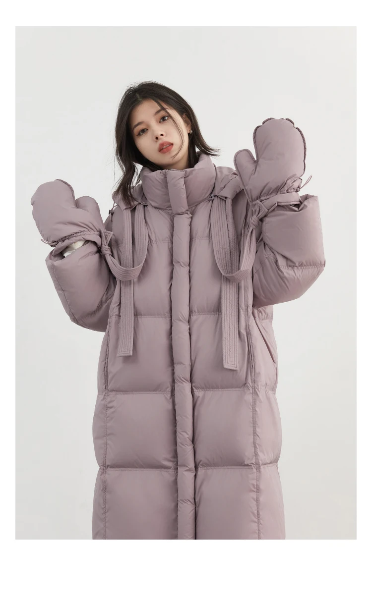 CHIC VEN New Women Down Coats Solid Loose Casual Hooded Down Jacket Female Soft 90 White Duck Down Coat Thick Autumn Winter 2024