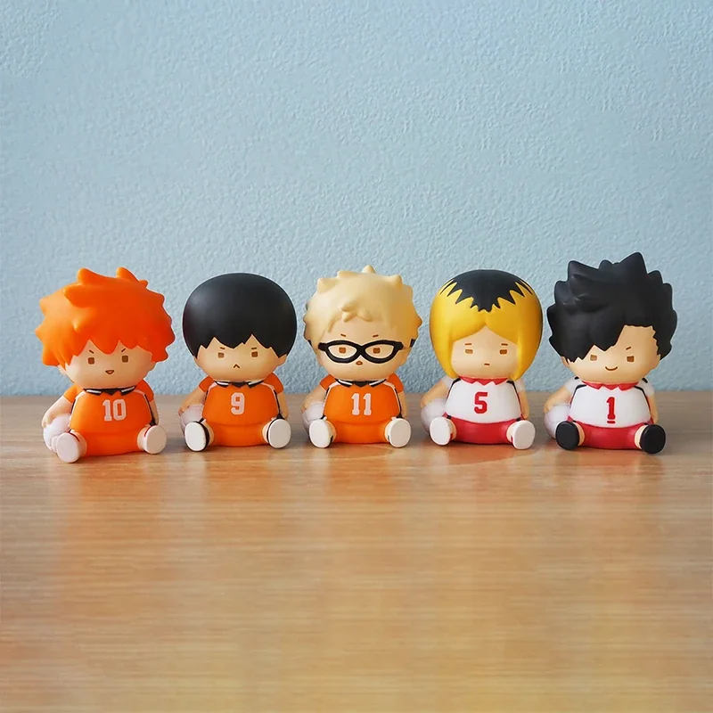 Action Figure 5pc GACHA Bean Eye Haikyuu Hinata Shoyo Tobio Kageyama Kei Tsukishima Anime Model Ornament Box Toys