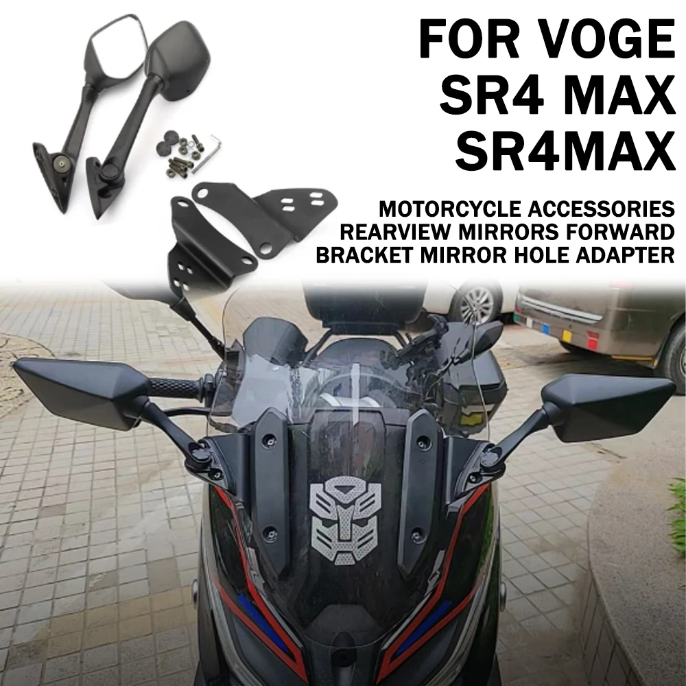 Akcesoria motocyklowe Lusterka wsteczne Wspornik do przodu Adapter otworu na lusterko do VOGE SR4 MAX SR4MAX