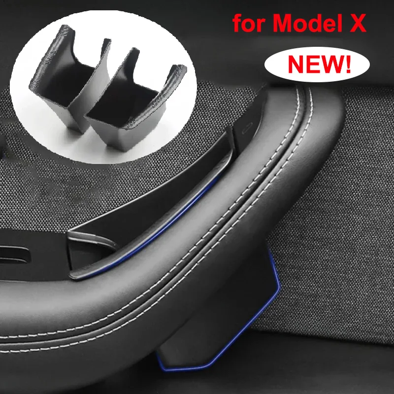 Door Side Storage Box For Tesla Model X 2023 Front Door Handle Tray Hidden Organizer Container Phone Glasses Holder Accessories