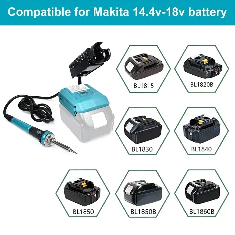 For Makita 18V 20V Battery 60W Electric Soldering Iron Wireless Welding Power Tool 300-500℃ Temperature Adjustable Fast Heating