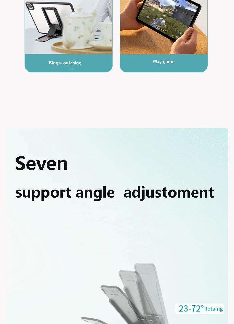 Tragbarer Tablet-Ständer, faltbar, Aufbewahrung, tragbar, klebrig, kreativ, Tablet-Halterung für Ipad, Desktop, E-Reader-Halterung, Tablet-Halter – Detail 3