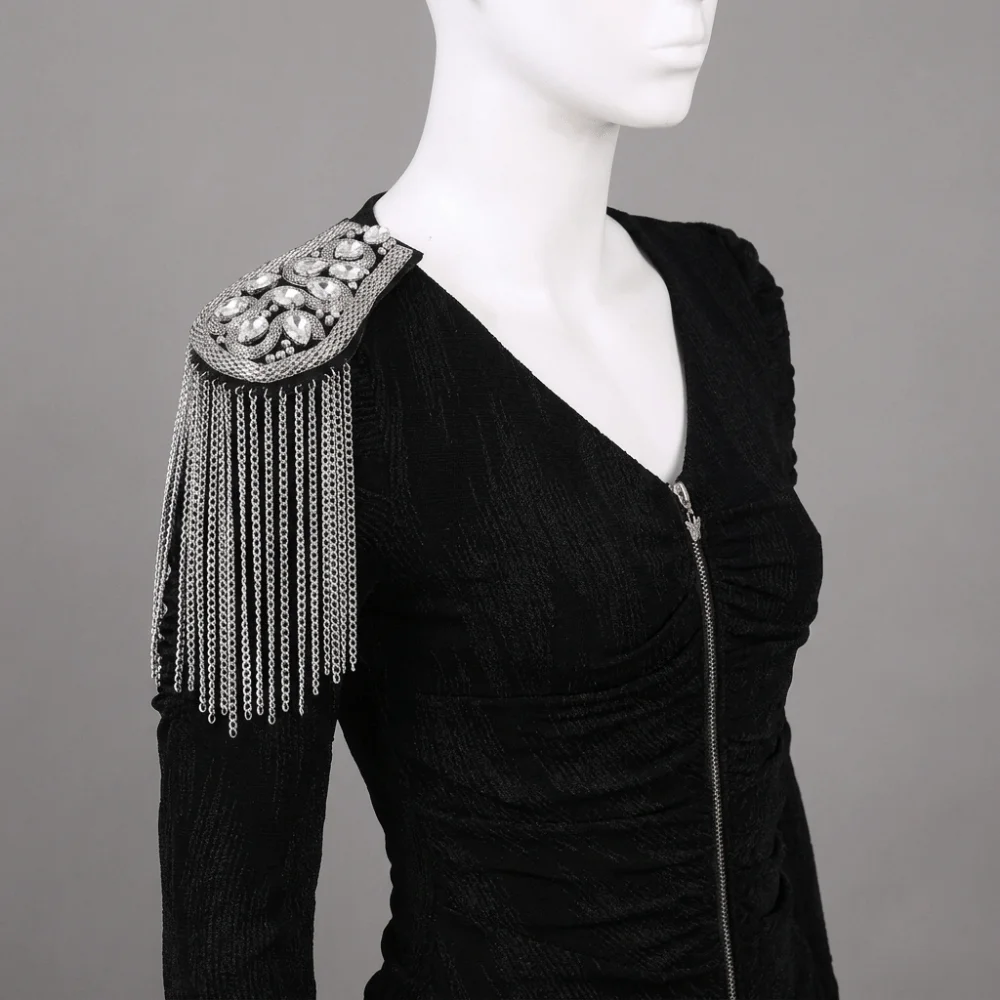 Classical Epaulet Tassel Chain Shoulder Board Punk Alloy Fringe Shoulder Mark Cool Pin Epaulette Girl