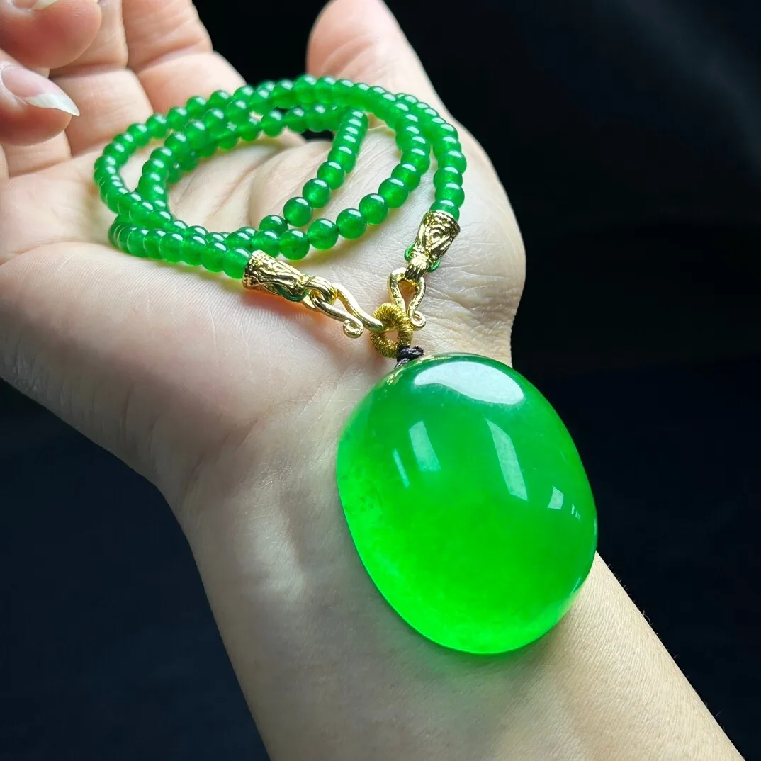 Real natural high Ice Green Jade Jadeite Carved Pendant&Necklaces