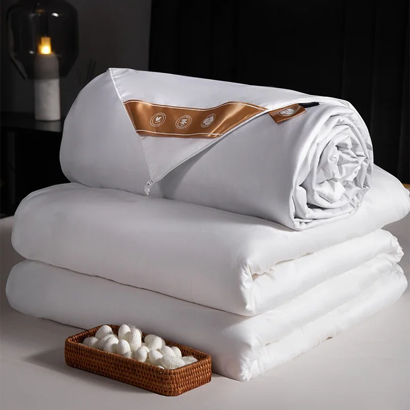High-end Spring Autumn Silk Duvet 100% Mulberry Silk Warm No Synthetic Fiber Bedding