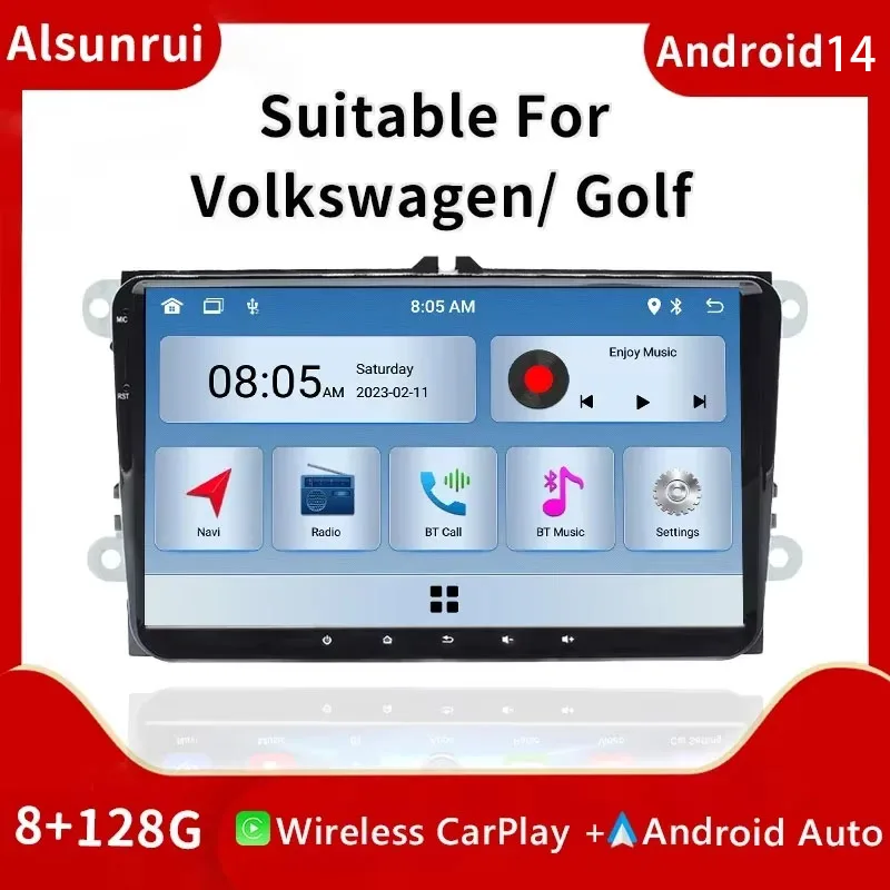 

4G Carplay AutoRadio Android 14 For VW Passat B6 B7 CC T5 Amarok Skoda Octavia2 Tiguan Seat Leon 2 Golf 56 Multimedia Screen