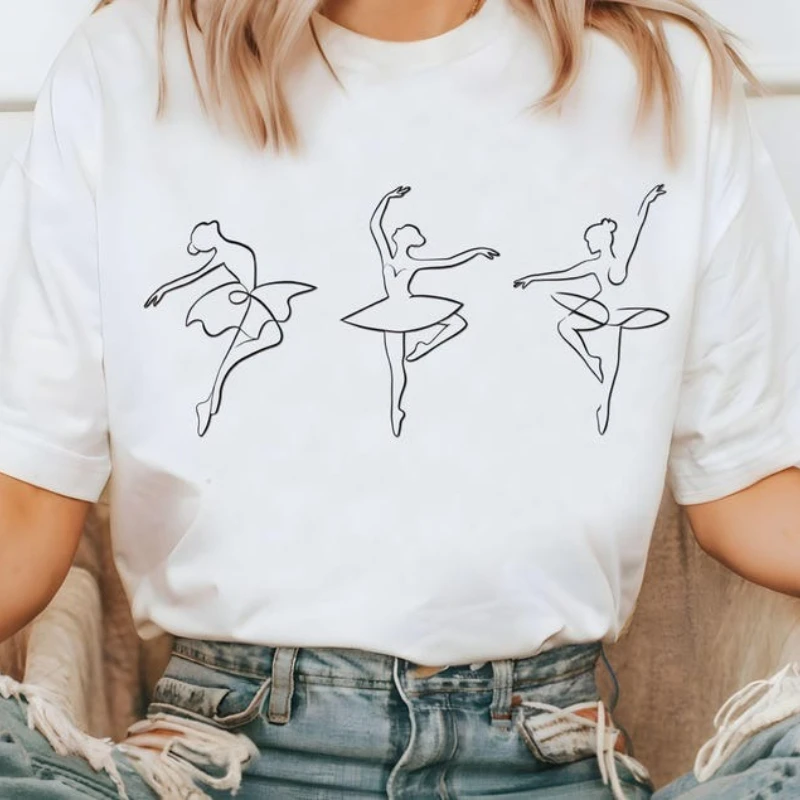 Geschenk für Frauen, Tänzerin, Ballerina, Baumwoll-T-Shirt mit Ballett-Shirt für Tänzerin, Tanzlehrer, Tanzmama, lässige Kawaii-Kleidung, Tops