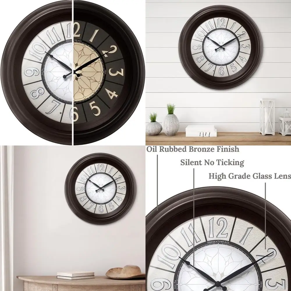 

18-масляные бронзовые светящиеся настенные часы с ночником и умным датчиком для домашнего декора