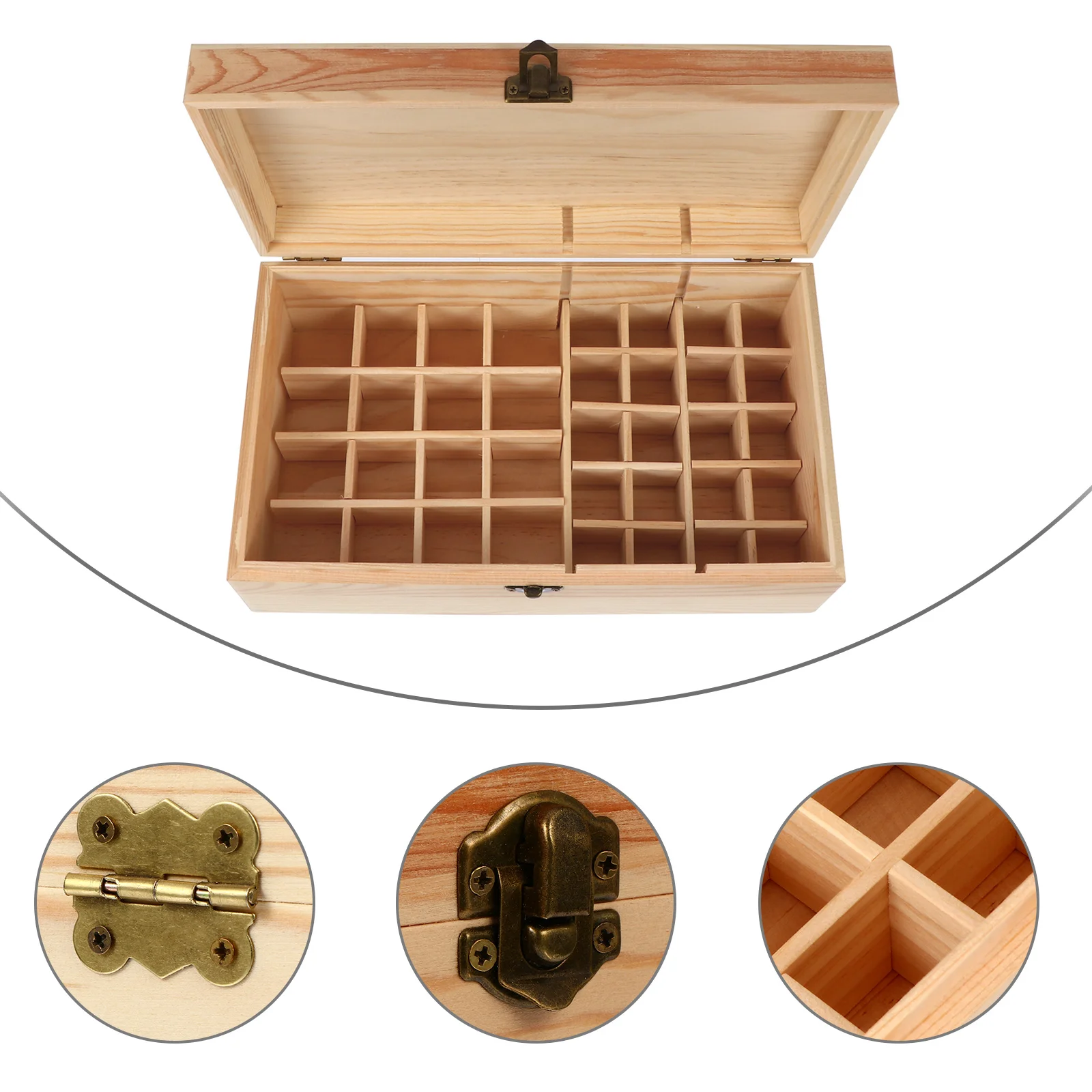 

36 Slots Holders Grid Essential Oil Wooden Box for Bottle Aromatherapy Bottles Storage Case Container Oils Travel