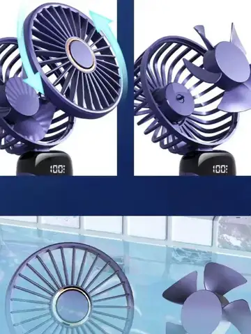 Portable Handheld Personal Rechargeable Fan LED Digital Display 90°Adjustable Rechargeable Fan , 5 Speed Wind Mini Aromatherapy