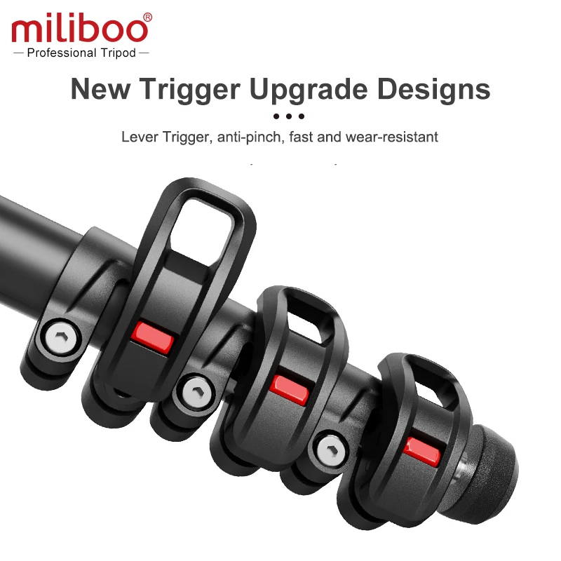 miliboo MUFA-BK Профессиональный легкий штатив из углеродного волокна с улучшенным триггером Fot Wilhelm tripode para отлича각대