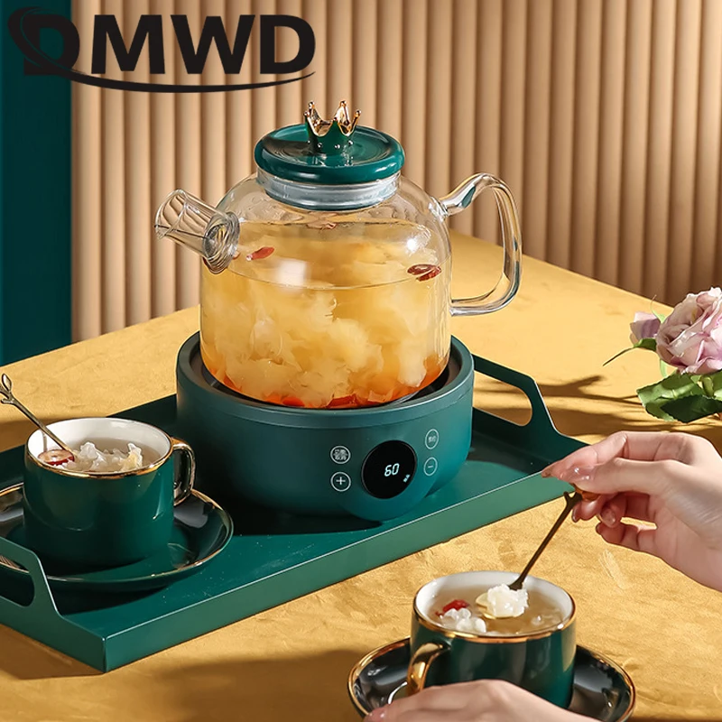 DMWD 110V Multifunction Electric Preserving Health Kettle Tea Pot Glass Hot Water Heating Boiler Thermal Flower Teapot Filter