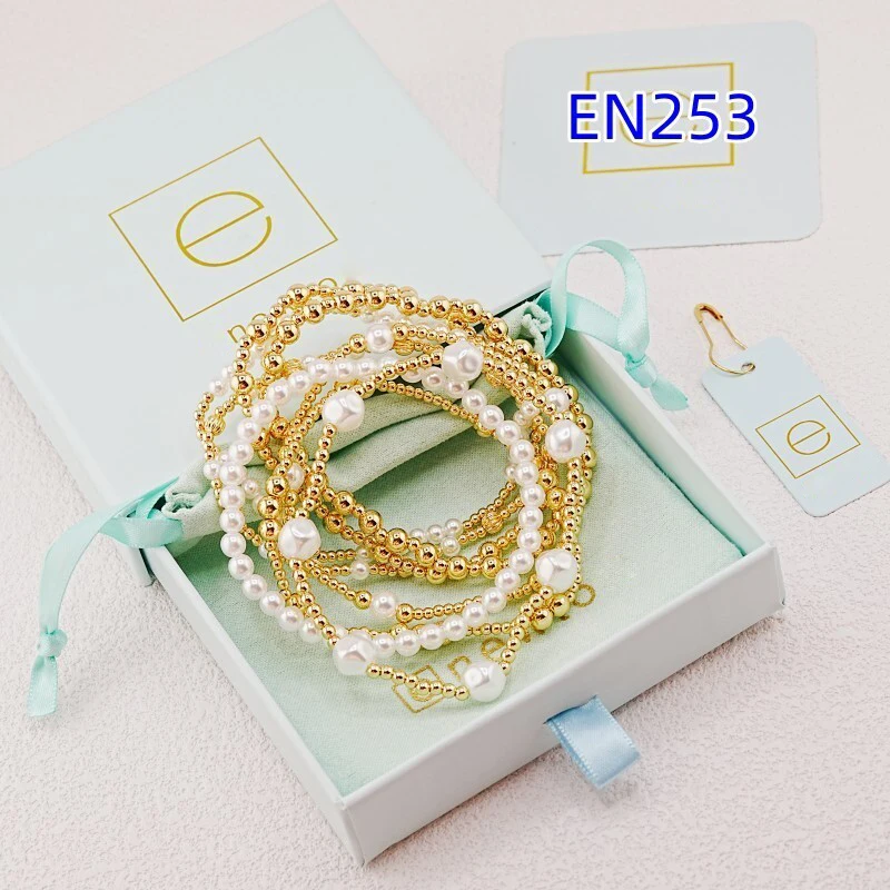 

YEEVAA 8Pcs Gold & Faux Pearl Beaded Stretch Bracelet Set, Stackable Ball Chain & Pearl Bracelets for Women