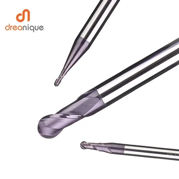 1 قطعة مطحنة نهاية الكرة الأنف 2 المزامير R0.5-R6.0 قاطعة المطحنة النهائية للوجه المعدني والفتحة مطاحن نهاية مطلية لـ hrc50