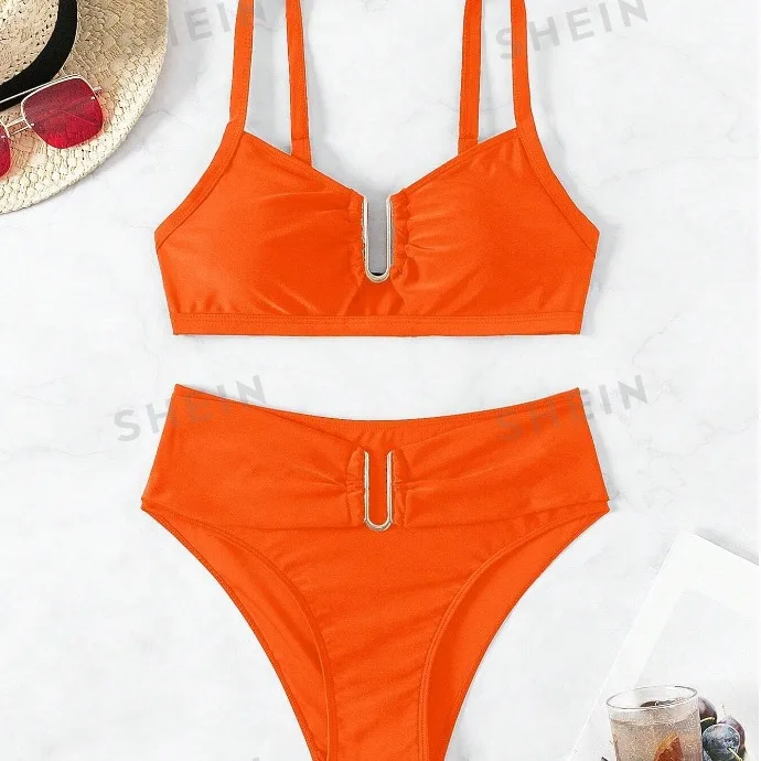 Push Up Bikini Set Swimsuit Women Two Pieces High Waist Backless Swimwear Women Summer Bathing Suits