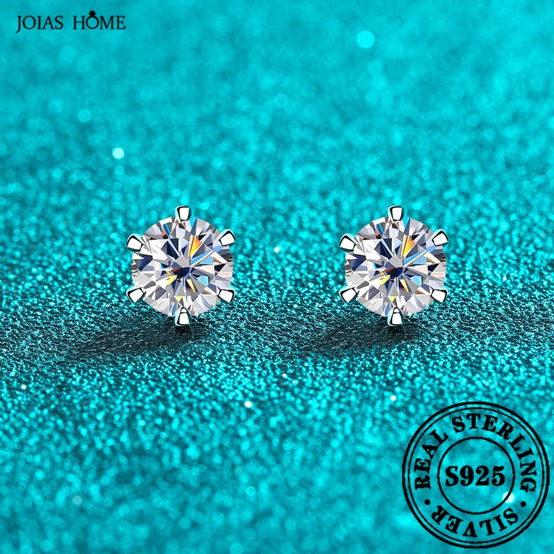 

JOIAS HOME Silver 925 D Color Moissanite Gem Earrings For Women With 6 Paw Screw Earrings As A Gift For Girlfriend And Wife