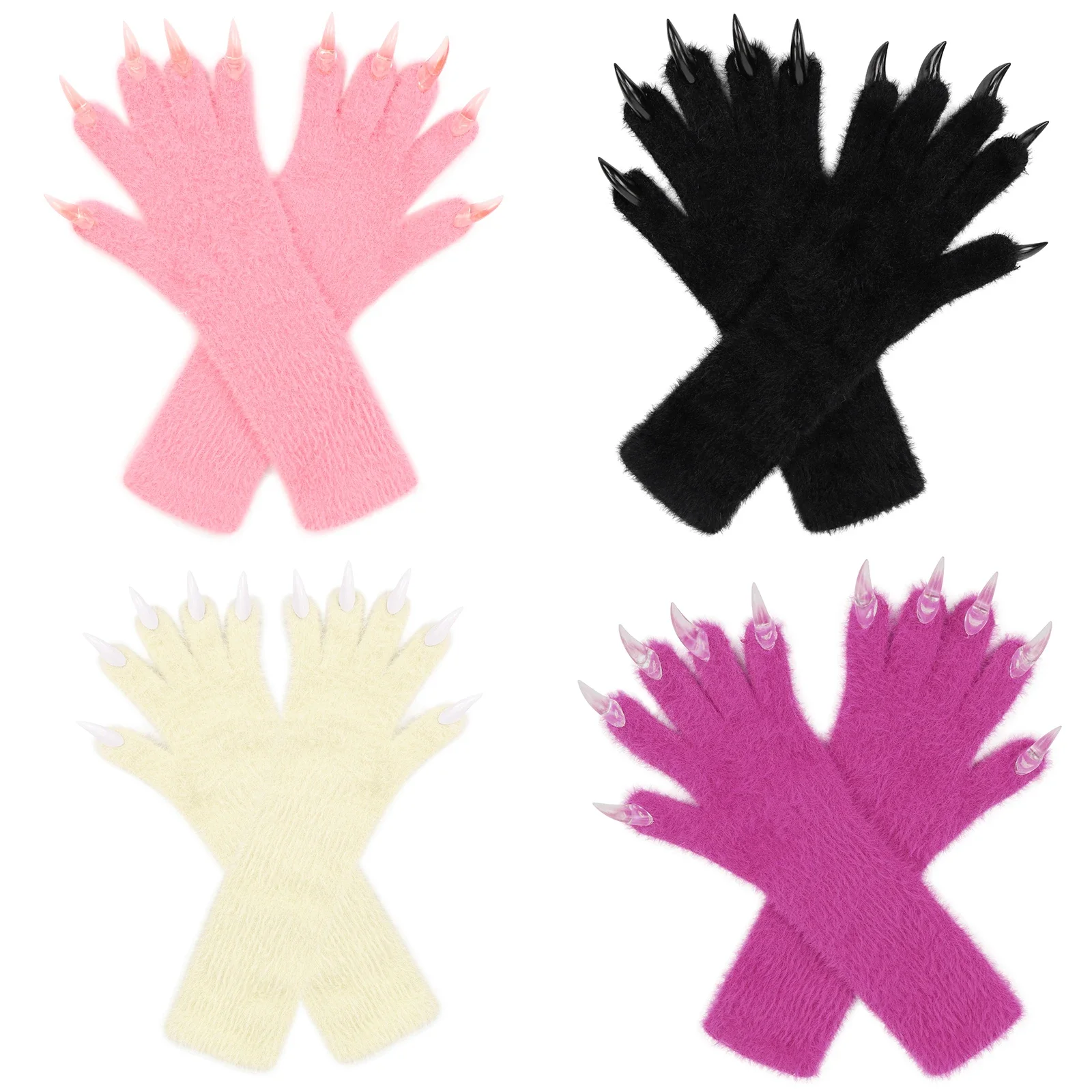 Guanti con zampe a dita intere Guanti lunghi e caldi per eventi a tema cosplay Feste Accessori per costumi