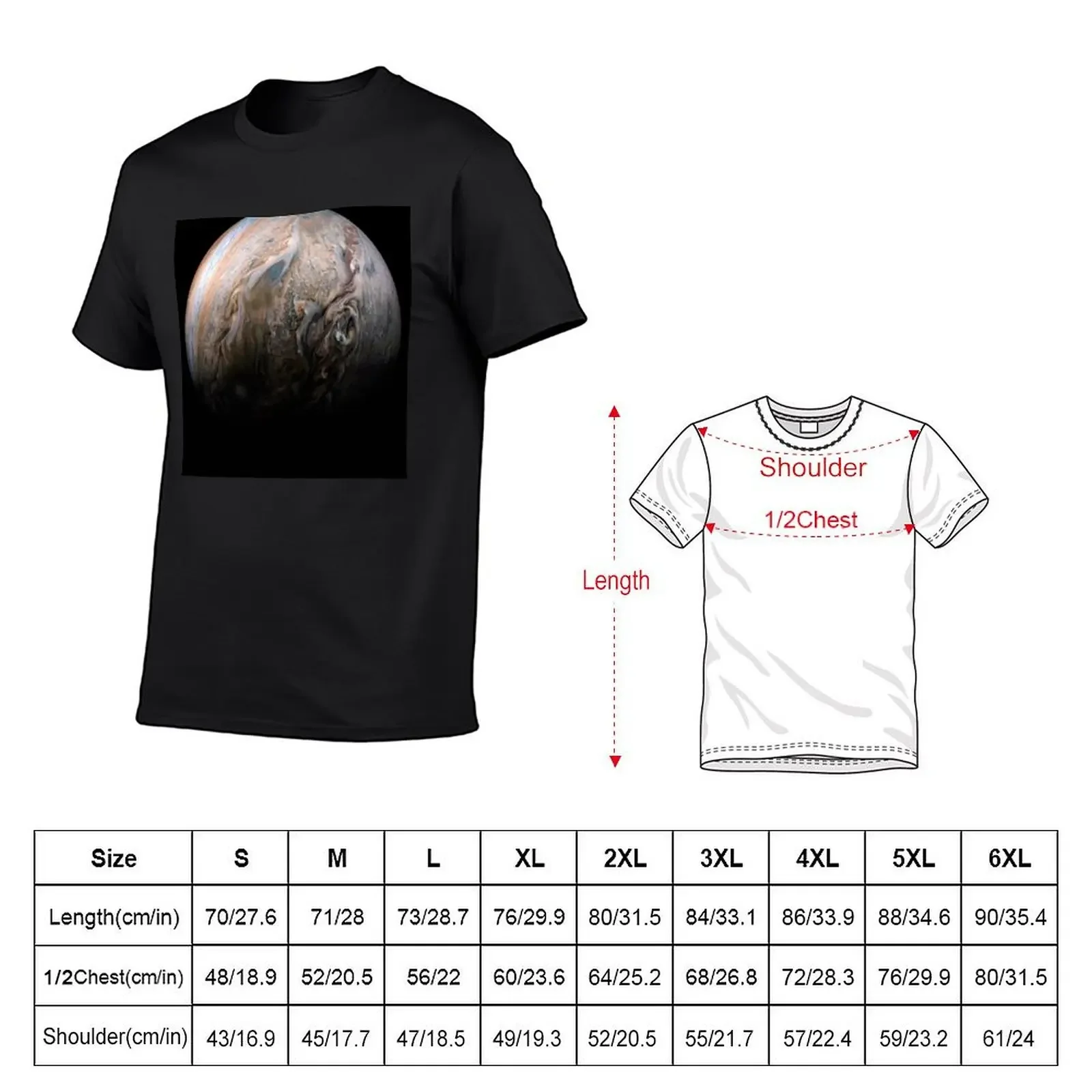 Jupiter's stormy Northern hemisphere Jovian Jet stream detail T-Shirt baggy shirts kawaii clothes mens t shirts pack