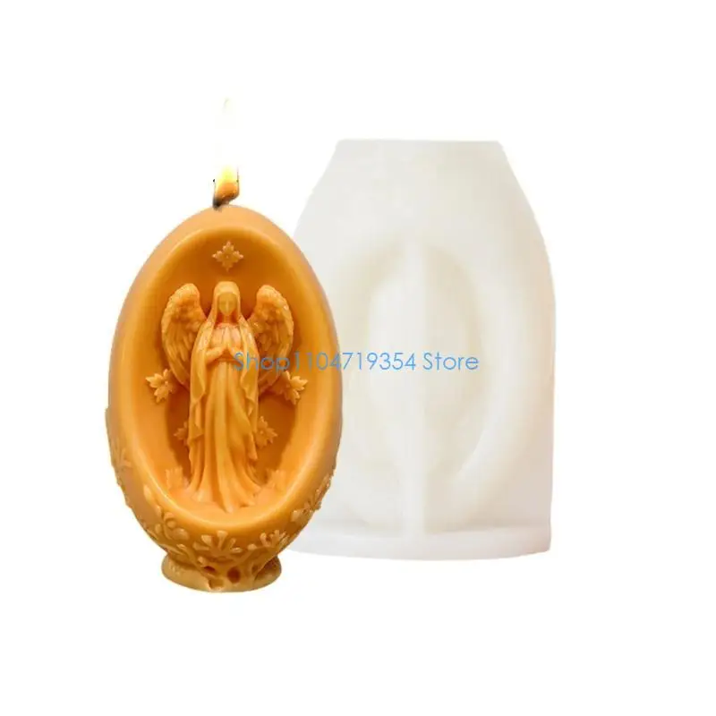 0XLD Trứng Nến Khuôn 3D Chúa Giêsu Trứng Khuôn Silicon Thạch Cao Khuôn Đúc Khuôn Trang Trí Khuôn Nhựa Dính Khuôn