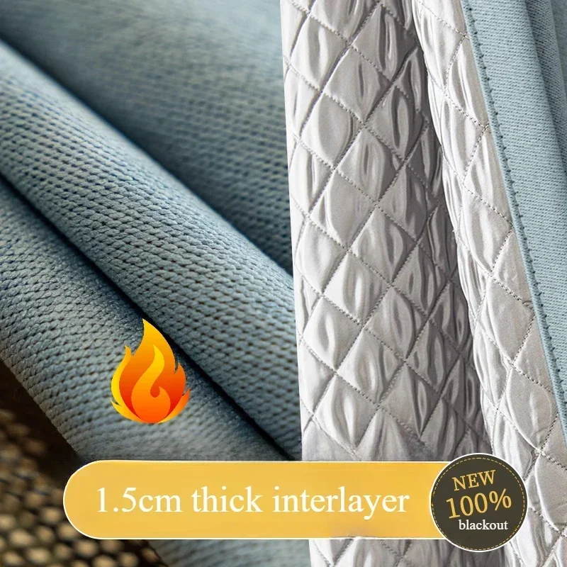 

Утолщенные звукоизоляционные шторы с полным затемнением для спальни, ветрозащитные, зимние, теплые, ветрозащитные, холодные