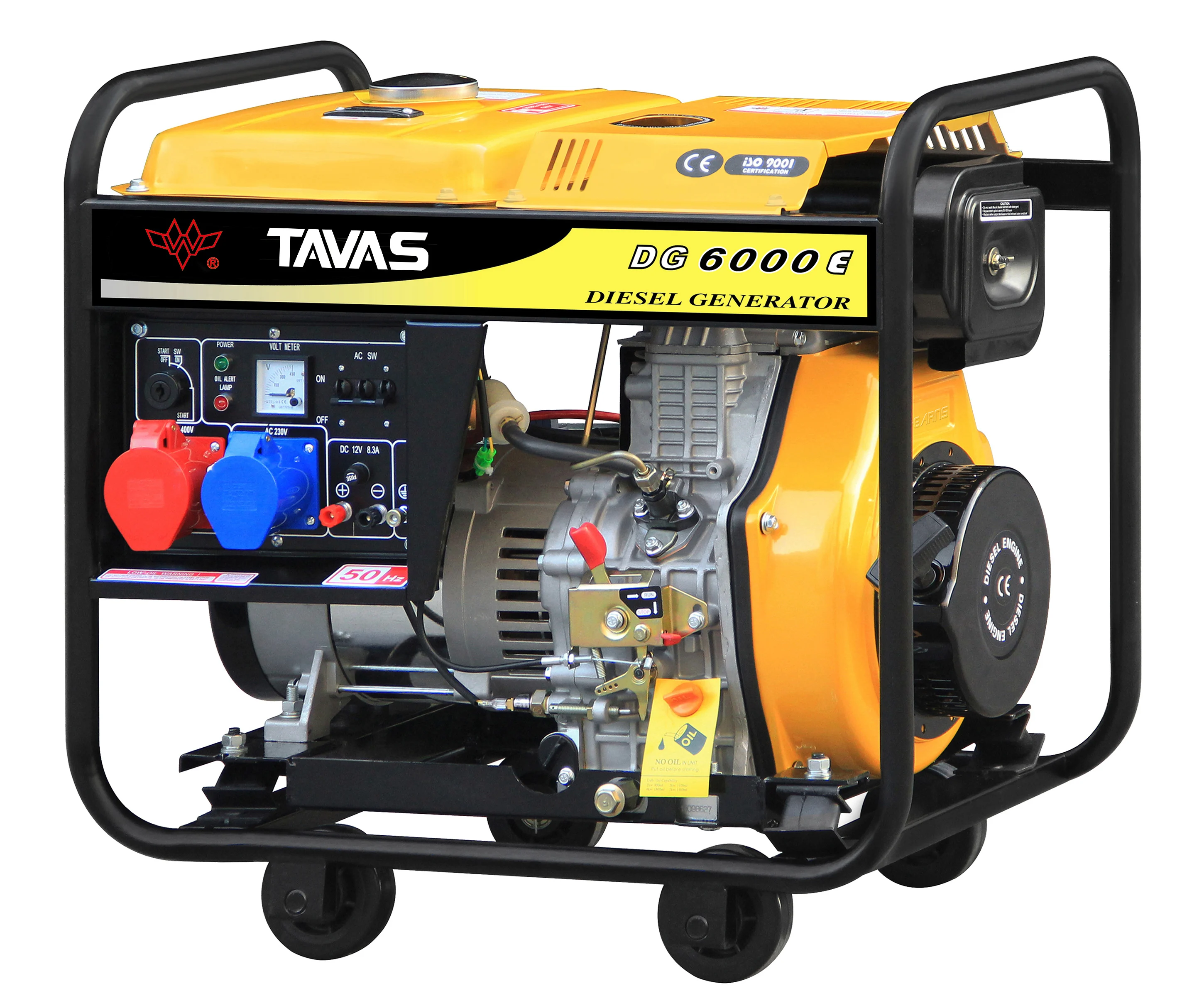 

TAVAS DG6000E Open Type Single Phase Three Phase 5KW Air Cooled Generator Set