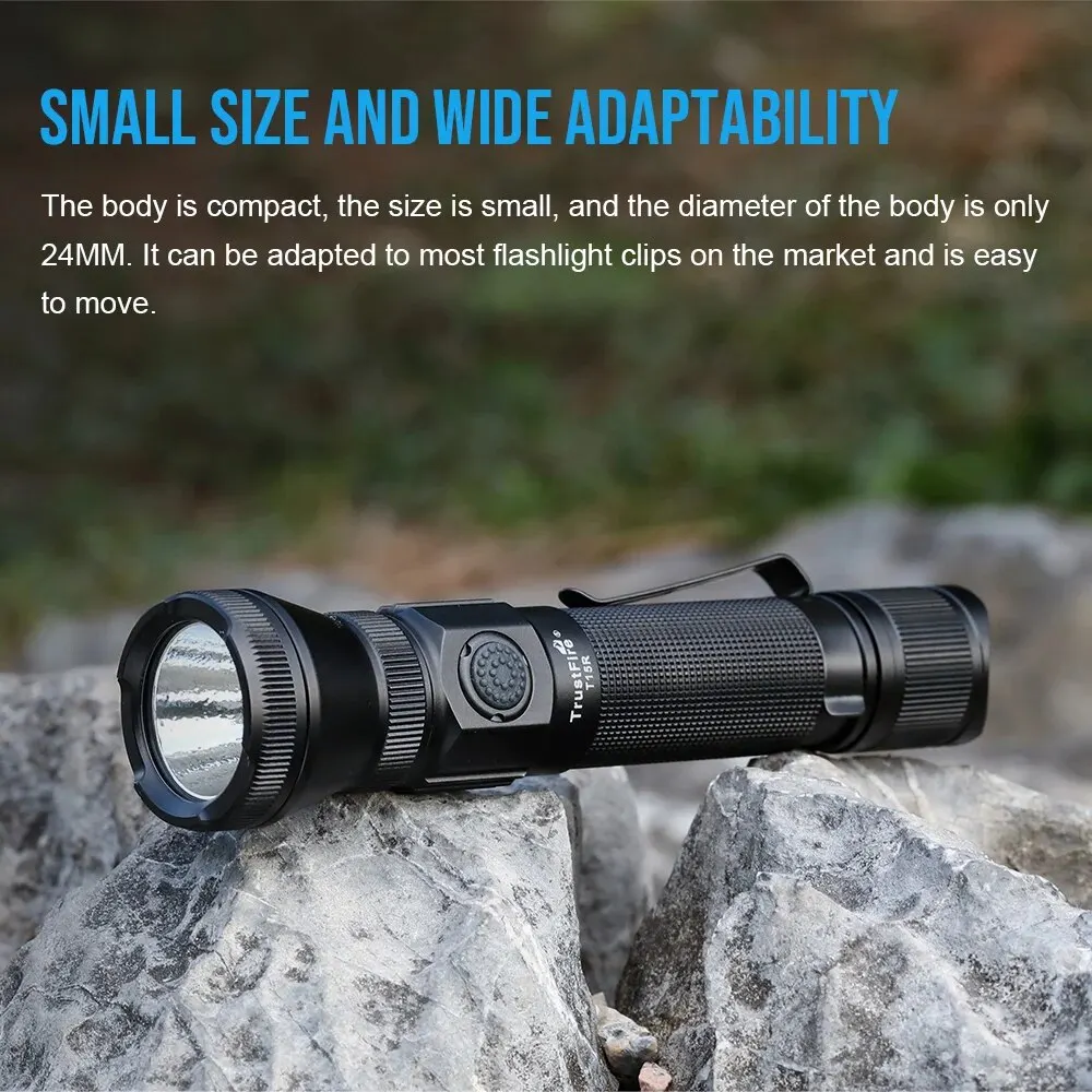 Trustfire T15R High Power Led Flashlight 2350Lumen Army Tactical Powerful Torch Light TypeC USB Rechargeable 18650 Military Lamp