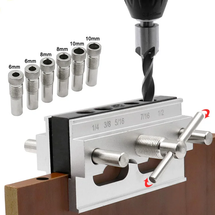 Metric and British center drilling locator, drilling locator, woodworking straight hole locator, DIY drilling machine