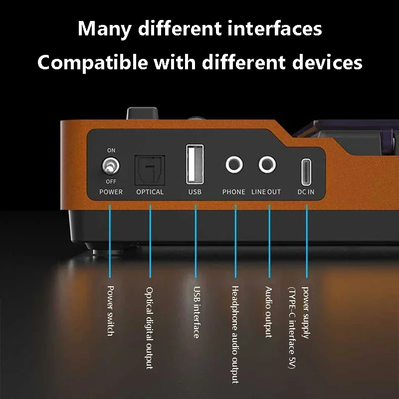 빈티지 HIFI CD 플레이어, 블루투스 5.2, 고음 및 저음 조절 가능, 휴대용 CD 오디오 플레이어, 내장 배터리 IR 원격 제어