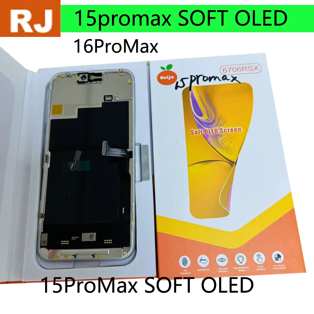 RJ SOFT OLED LCD Display Replacement For iPhone 16 12Pro 13pro