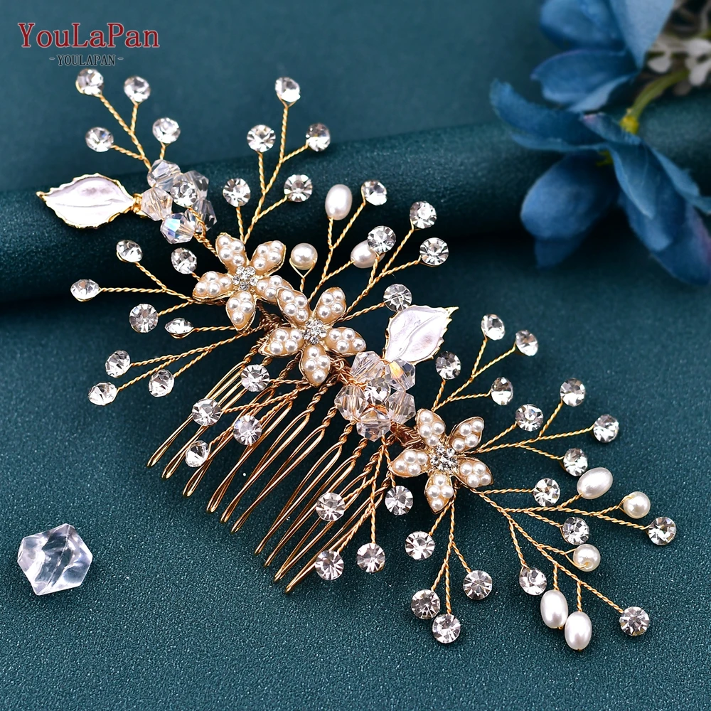 YouLaPan accessori per capelli da sposa pettine per capelli da sposa ornamenti per capelli da damigella d'onore copricapo da donna fermagli per capelli copricapo da sposa HP336