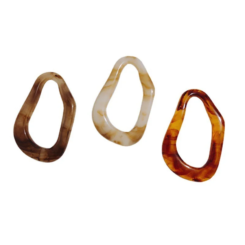 Wholesale 50pcs/lot color print geometry irregular shape resin beads diy jewelry garment pendant accessory