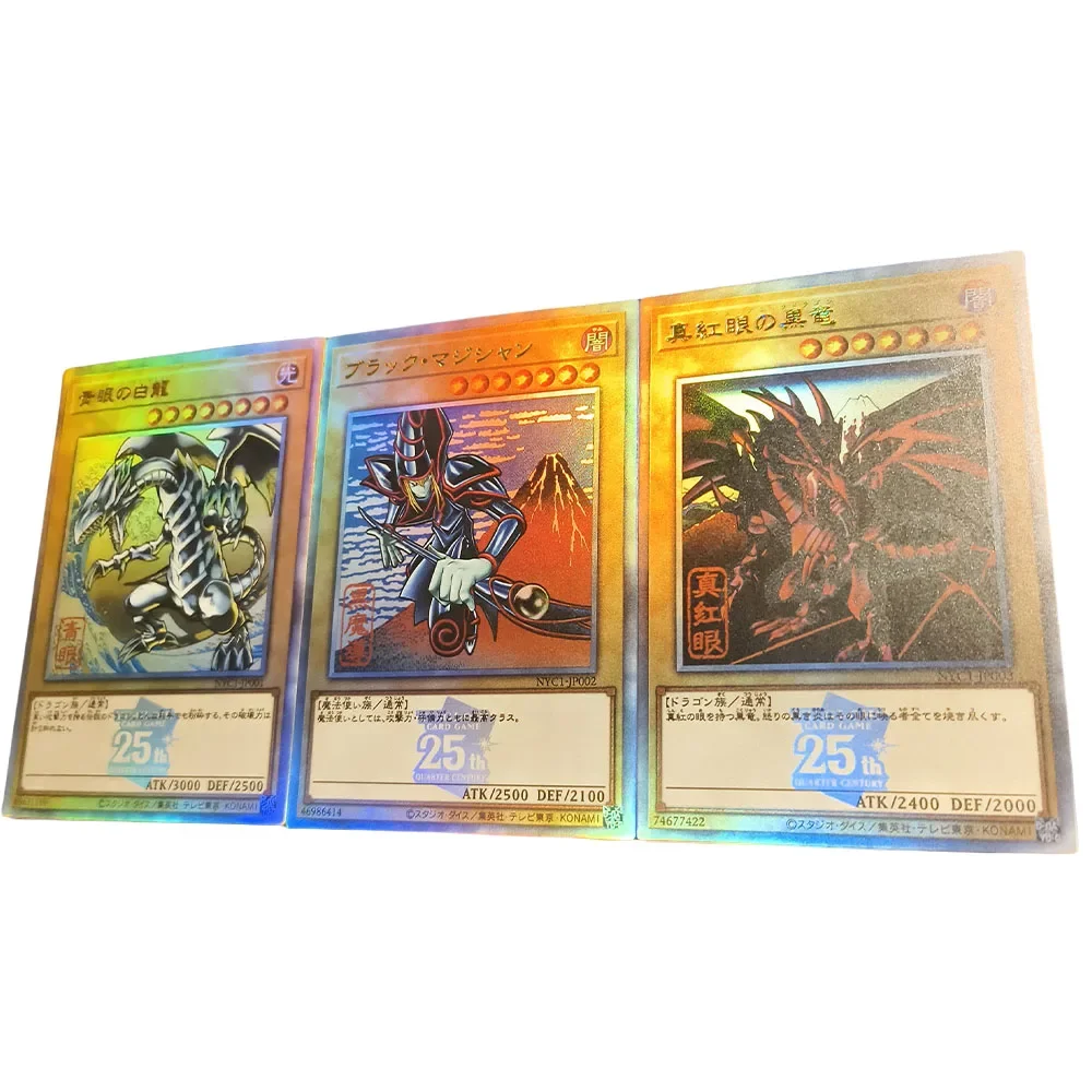 3 stk/set Anime Yu-Gi-Oh DIY ACG Slifer De Sky Dragon Premium Flash Card Tafelblad wedstrijd Games Speelgoed Kerst Verjaardagscadeautjes