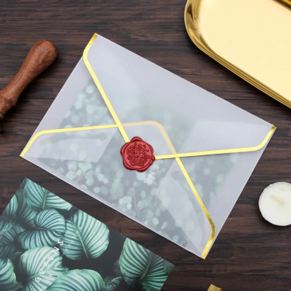 Wood Pulp Paper Custom Sulfuric Transparent Envelope Large Capacity Transparent Wedding Invitation Envelope