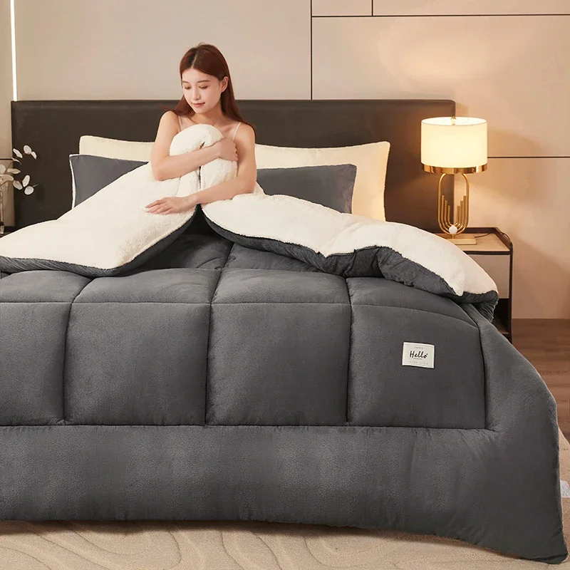 Luxury Comforter Reversible Ultra Plush All-Season Duvet Insert Machine Washable for Bedroom Dorm Hotel Solid Color (Comforter Only)