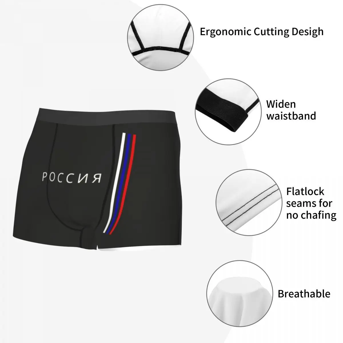 Calzoncillos Bóxer personalizados con bandera de Rusia para hombre, ropa interior a la moda, CCCP, la URSS rusa