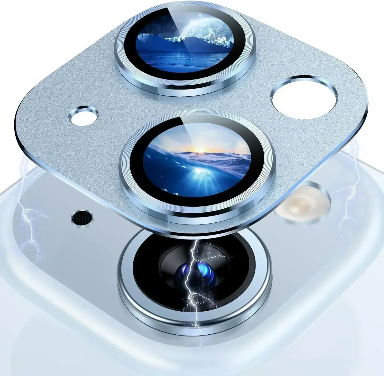 Titan-Schwarz-Metallglas-Kameraobjektiv-Displayschutz, Schutzhülle für iPhone 15 Pro Max, 14 Plus, 13, 15 Pro, 14 Pro