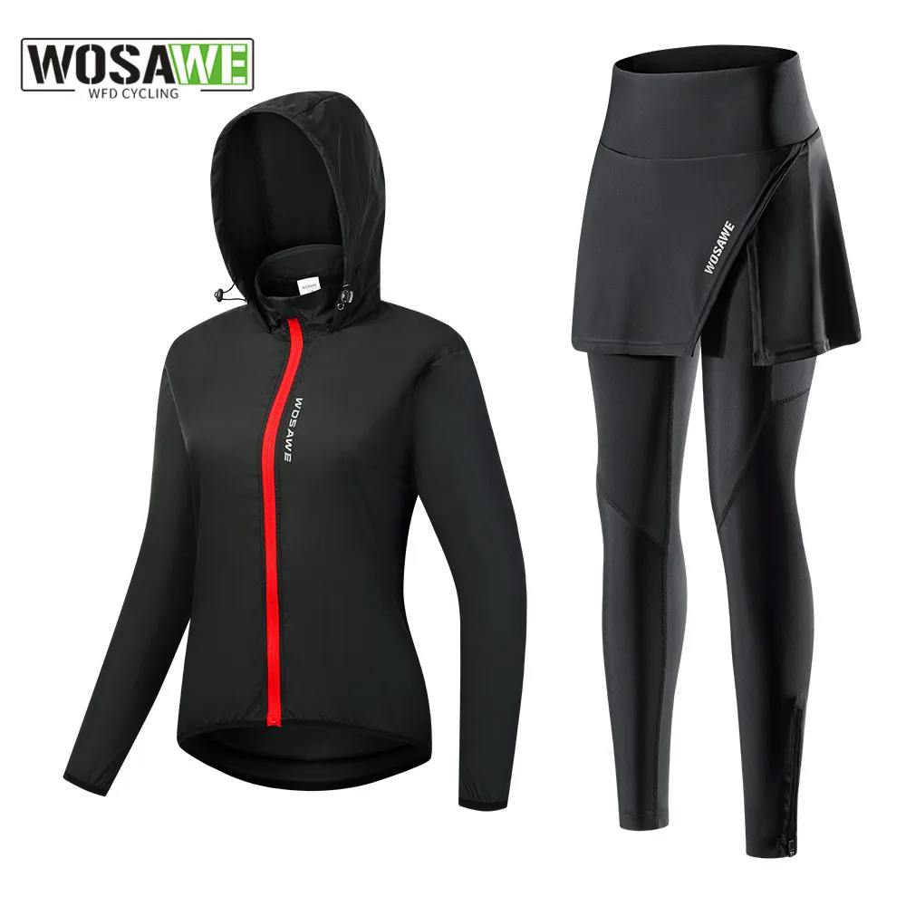 WOSAWE Women Winter Thermal Cycling Jersey Set Mountain Bike Uniform Long Sleeve Cycling Bicycle Clothing For Woman