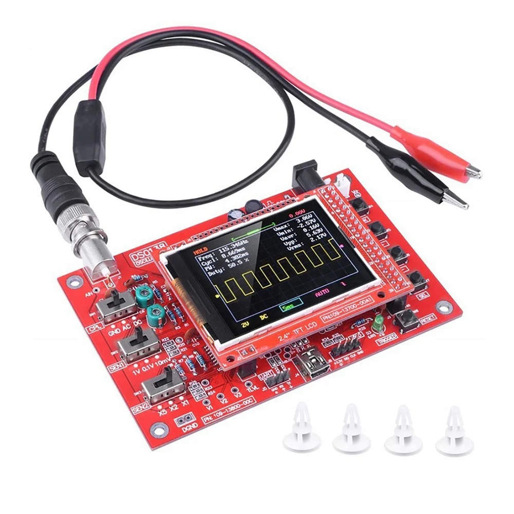 X64A-DSO138 Oszilloskop Digital montiert TFT mit Sonde Alligator Test Clip für Arduino ARM Erkennung Entwicklungsboard
