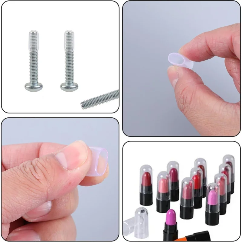 Pcs Clear Round Rubber End Caps Vinyl Cover Flexible Screw Thread Protector Bolt Covers Assortment Kit