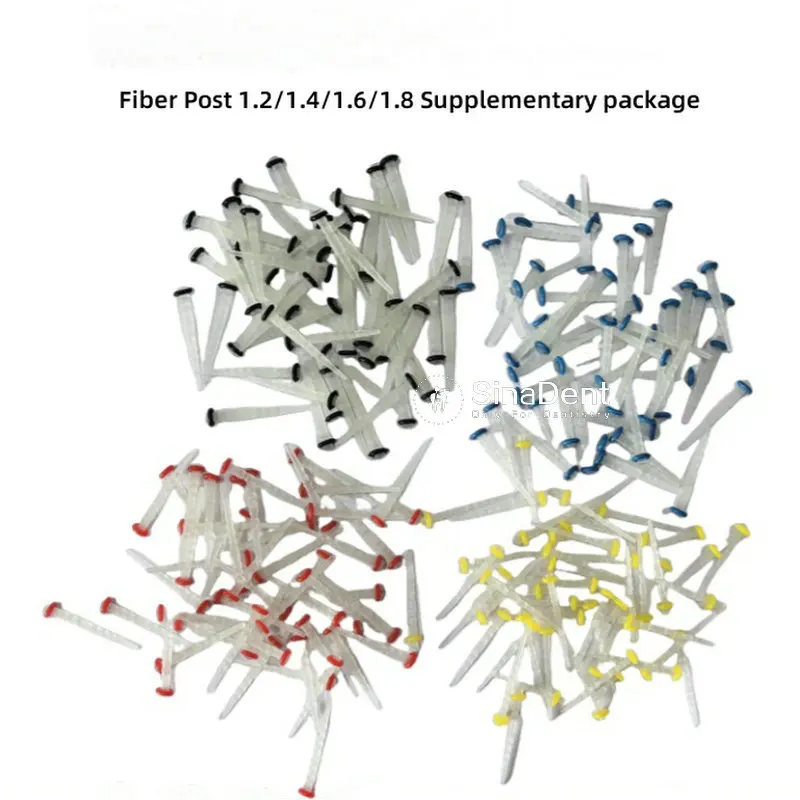 

50 шт./пакет, стоматологический оптоволоконный винт, прямой винт, 4 размера, смоляные стоматологические инструменты для корневых каналов