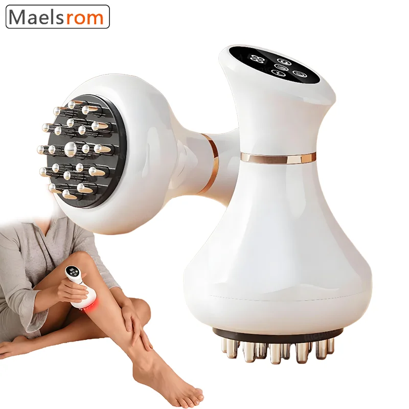 

Массажер от целлюлита, электрический массажер для моделирования тела, 9-уровневая меридианная щетка, терапия красным светом, микротоковая лимфодренажная циркуляция