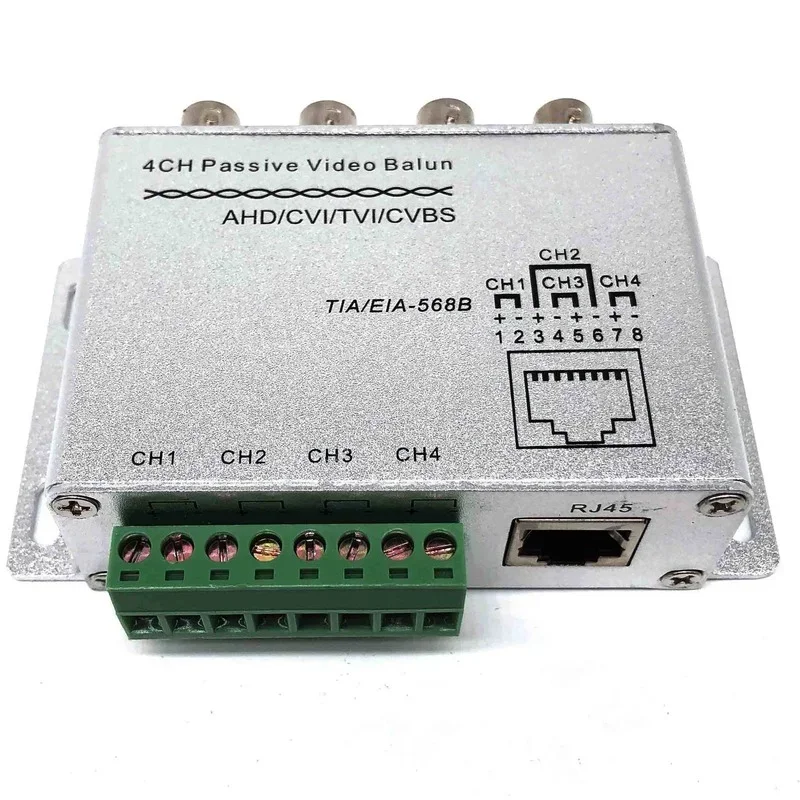 4 Channel Passive Twisted Pair Transmitter Four Passive HD AHD CVI TVI Coaxial HD Surveillance Video 4 Port